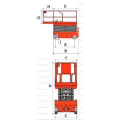 EKKO ES120E-LI Scissor Lift Table Cart - 89" x 45", 700 lb Capacity, 39 ft Lift Height, 6590 lbs Service Weight