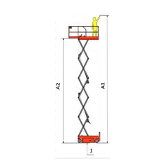 EKKO ES100E-LI Scissor Lift Table Cart - 89" x 45", 700 lb Capacity, 33 ft Lift Height, 6,304 lbs Weight