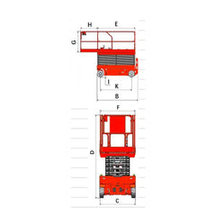 EKKO ES100E-LI Scissor Lift Table Cart - 89" x 45", 700 lb Capacity, 33 ft Lift Height, 6,304 lbs Weight